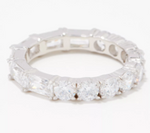 Diamonique Half and Half Sapphire Eternity Band, Sterling Silver Size 10